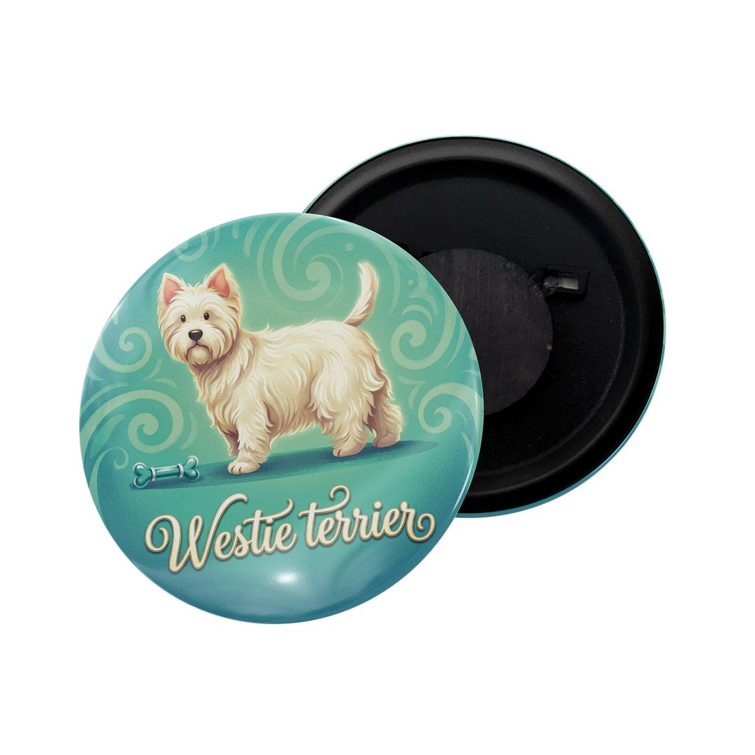 dhcrafts Fridge Magnet Blue Color Westie Terrier Pet Dog Glossy Finish Design Pack of 1