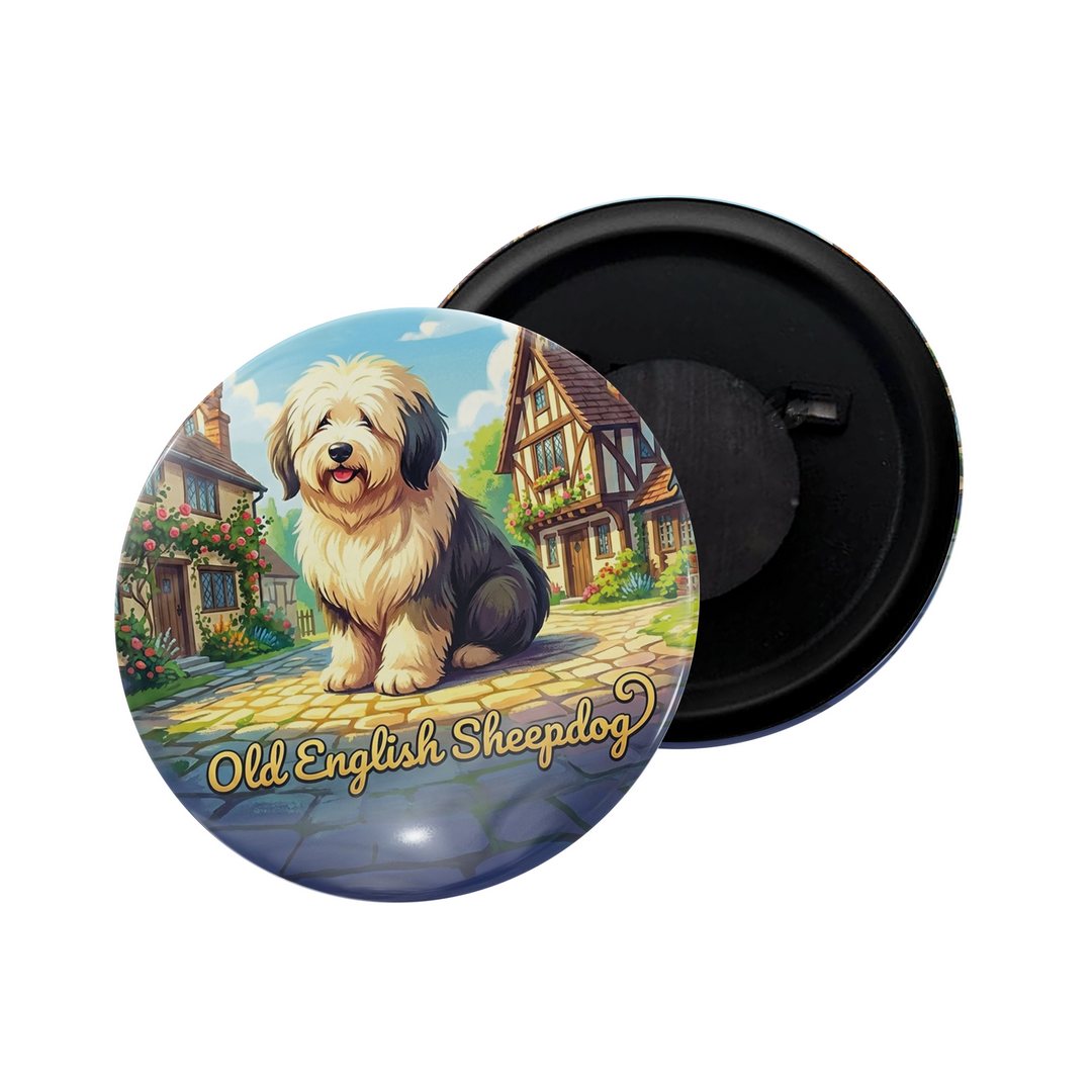 dhcrafts Fridge Magnet Blue Color Old English Sheepdog Pet Dog Glossy Finish Design Pack of 1