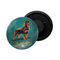 dhcrafts Fridge Magnet Green Color Rottweilier Pet Dog Glossy Finish Design Pack of 1