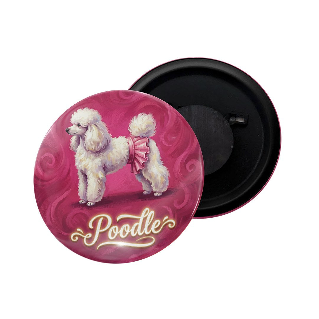 dhcrafts Fridge Magnet Red Color Poodle Pet Dog Glossy Finish Design Pack of 1