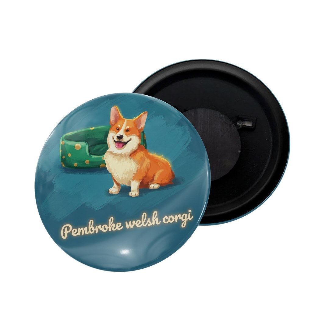 dhcrafts Fridge Magnet Blue Color Pembroke Welsh Corgi Pet Dog Glossy Finish Design Pack of 1