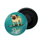 dhcrafts Fridge Magnet Green Color Pug Pet Dog Glossy Finish Design Pack of 1