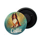 dhcrafts Fridge Magnet Green Color Collie Pet Dog Glossy Finish Design Pack of 1