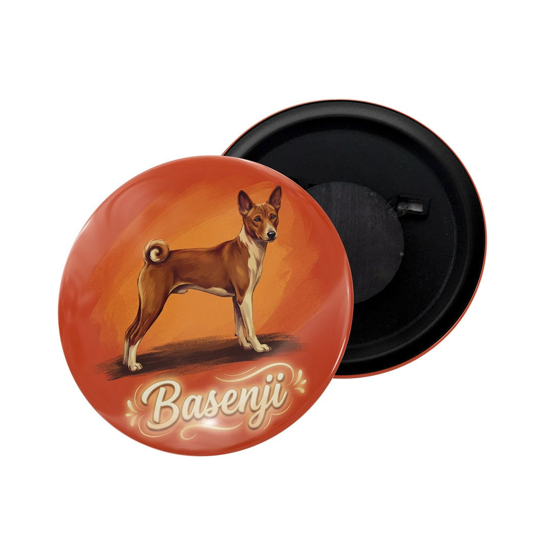 dhcrafts Fridge Magnet Orange Color Basenji Pet Dog Glossy Finish Design Pack of 1