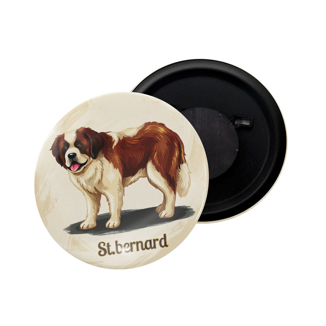 dhcrafts Fridge Magnet Brown Color St.Bernard Pet Dog Glossy Finish Design Pack of 1