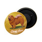 dhcrafts Fridge Magnet Yellow Color Chow Chow Pet Dog Glossy Finish Design Pack of 1