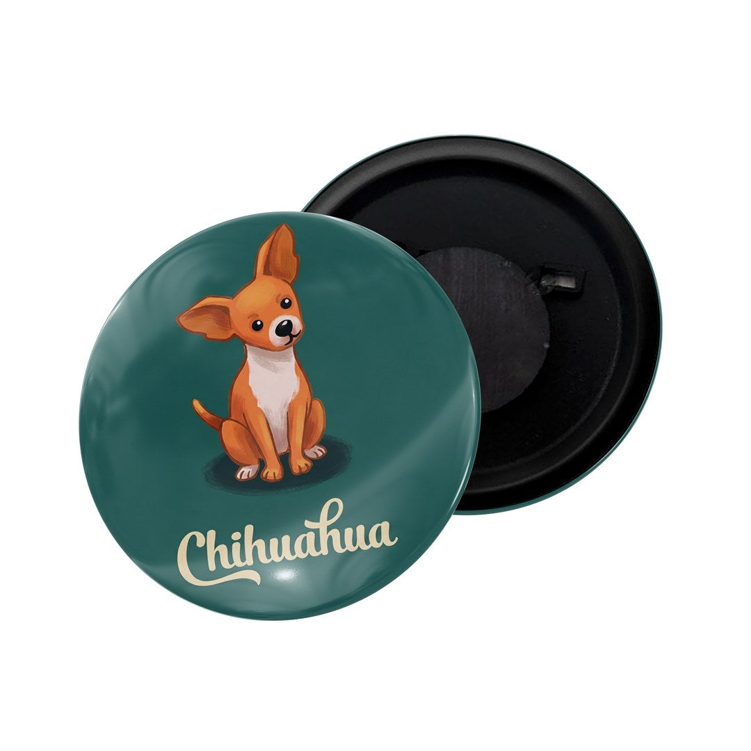 dhcrafts Fridge Magnet Green Color Chihuahua Pet Dog Glossy Finish Design Pack of 1