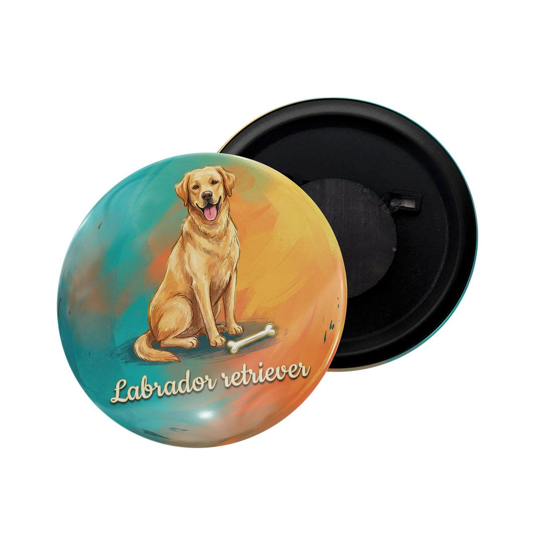dhcrafts Fridge Magnet Green Color Labrador Retriever Pet Dog Glossy Finish Design Pack of 1
