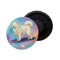 dhcrafts Fridge Magnet Grey Color Samoyed Pet Dog Glossy Finish Design Pack of 1