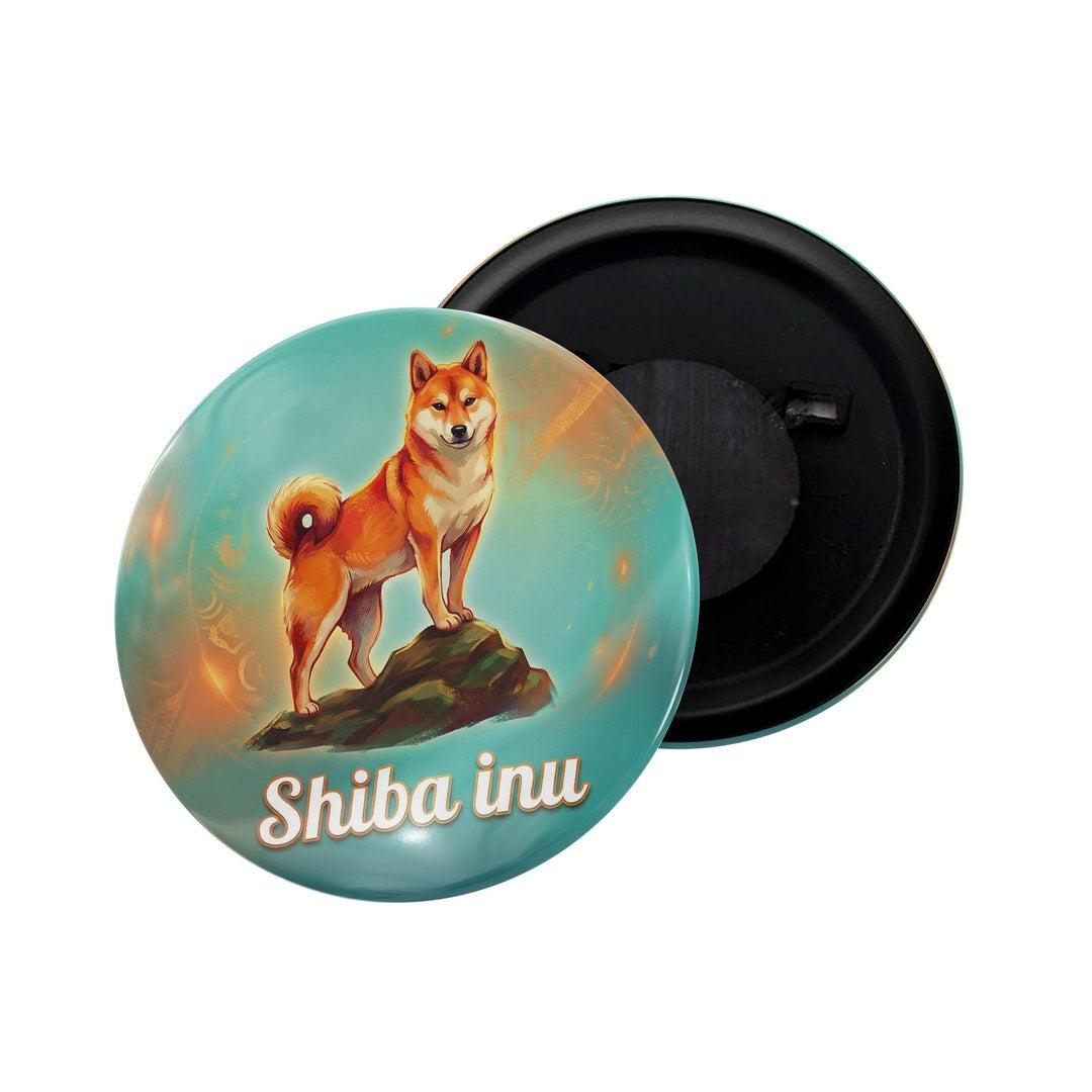 dhcrafts Fridge Magnet Blue Color Shiba Inu Pet Dog Glossy Finish Design Pack of 1