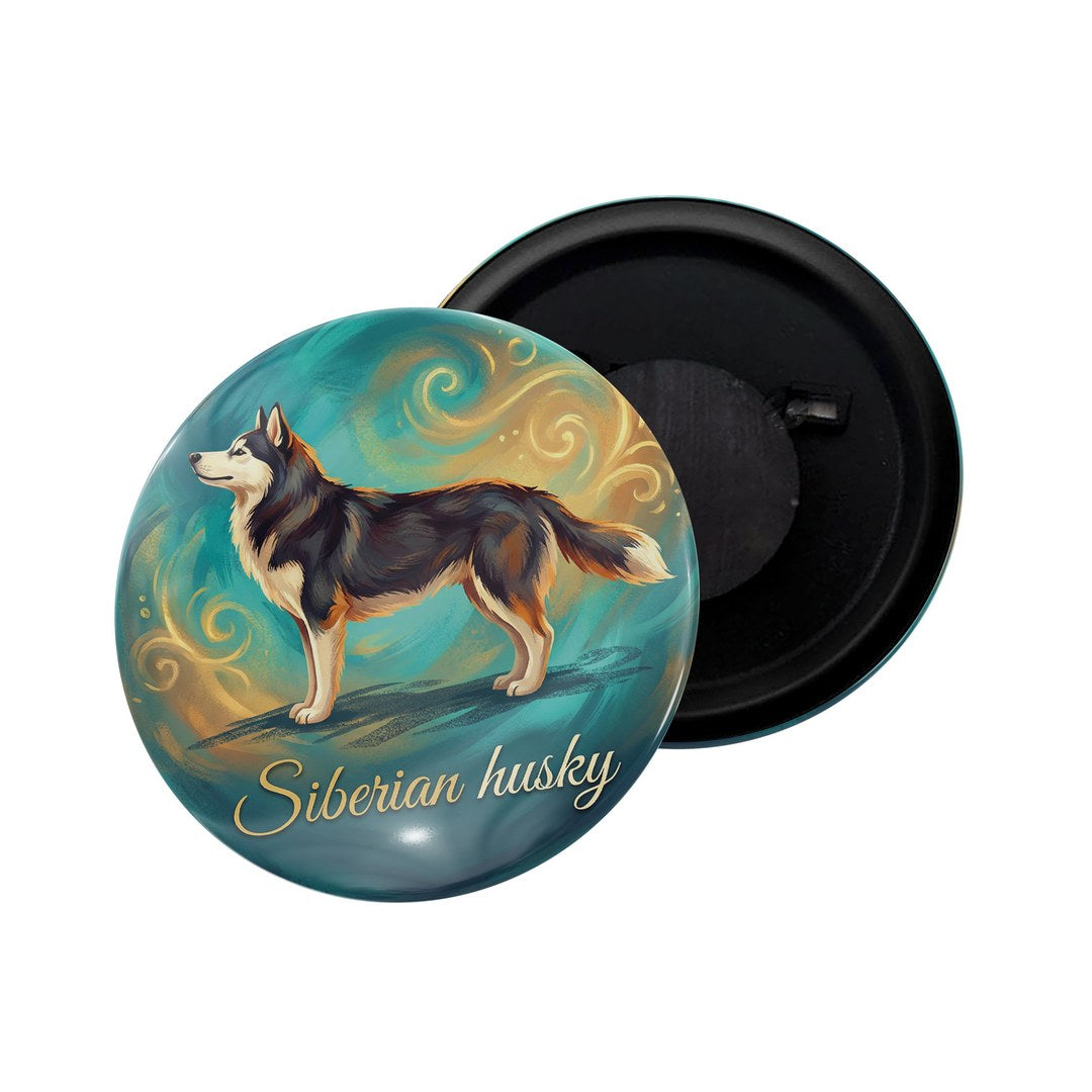 dhcrafts Fridge Magnet Blue Color Siberian Husky Pet Dog Glossy Finish Design Pack of 1