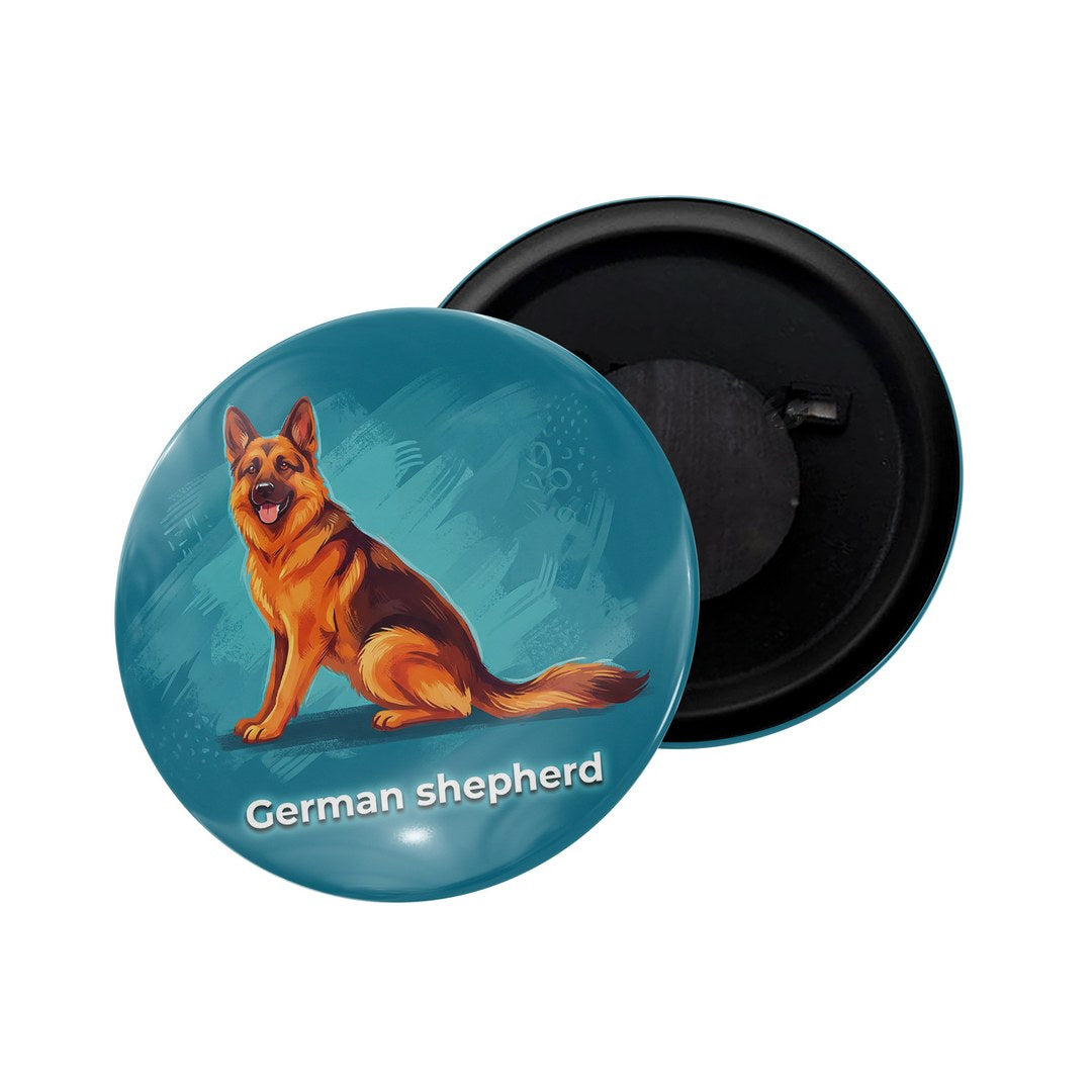 dhcrafts Fridge Magnet Blue Color German Shepherd Pet Dog Glossy Finish Design Pack of 1