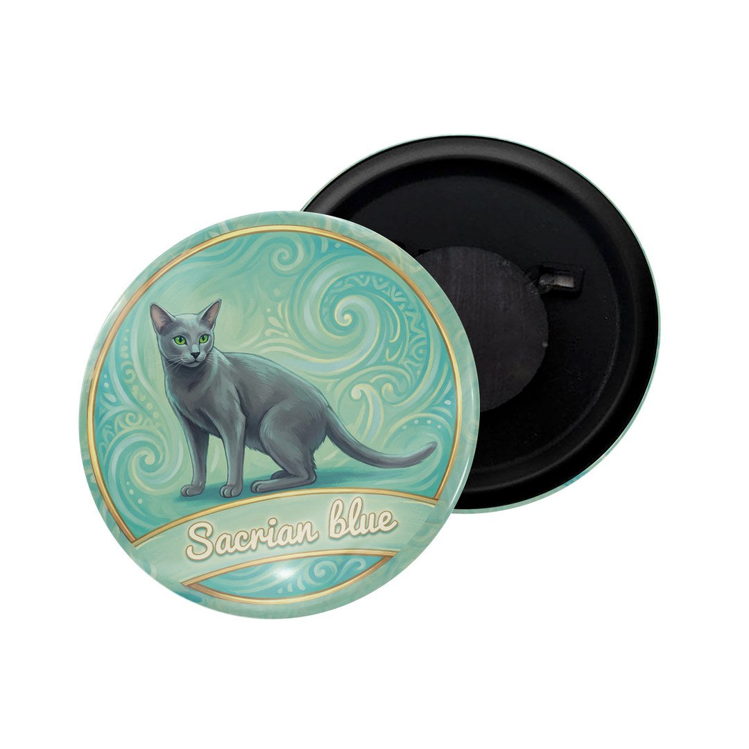 dhcrafts Fridge Magnet Blue Color Russian Blue Pet Cat Glossy Finish Design Pack of 1