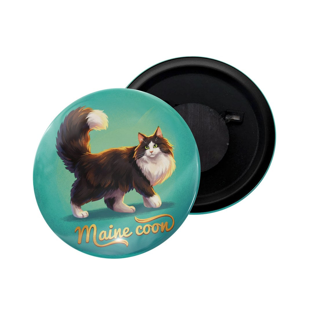 dhcrafts Fridge Magnet Blue Color Maine Coon Pet Cat Glossy Finish Design Pack of 1