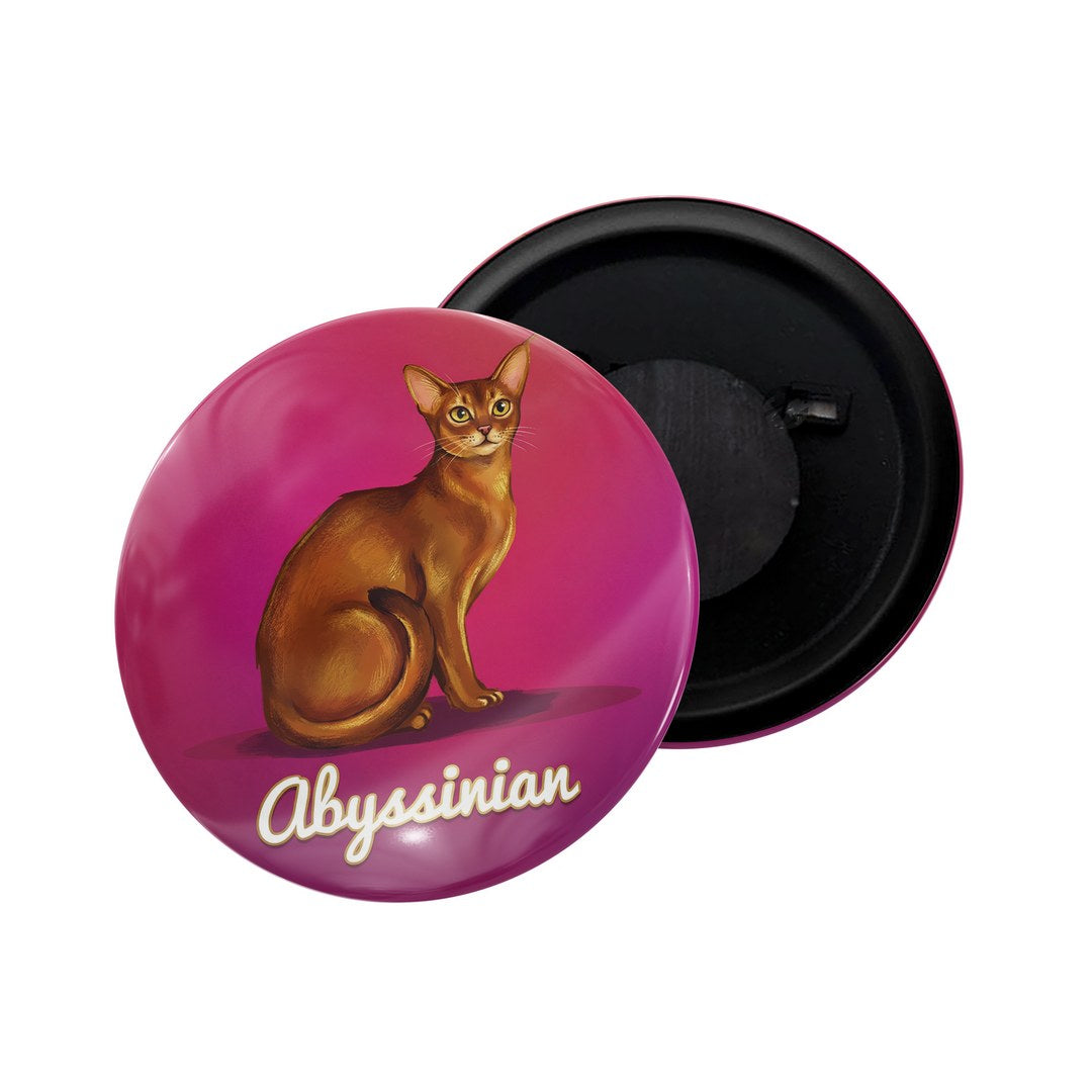 dhcrafts Fridge Magnet Red Color Abyssinian Pet Cat Glossy Finish Design Pack of 1