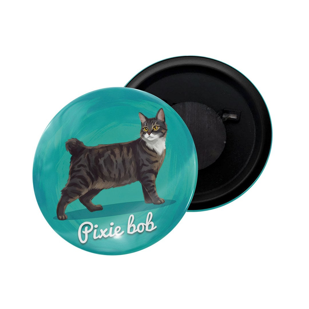 dhcrafts Fridge Magnet Blue Color Pixie Bob Pet Cat Glossy Finish Design Pack of 1