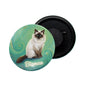dhcrafts Fridge Magnet Green Color Birman Pet Cat Glossy Finish Design Pack of 1