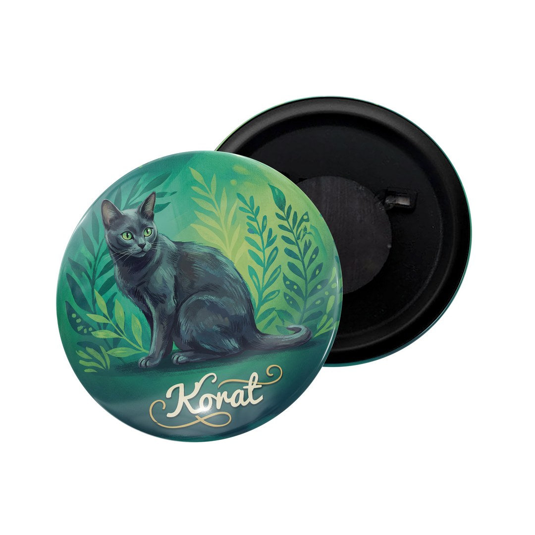 dhcrafts Fridge Magnet Green Color Korat Pet Cat Glossy Finish Design Pack of 1