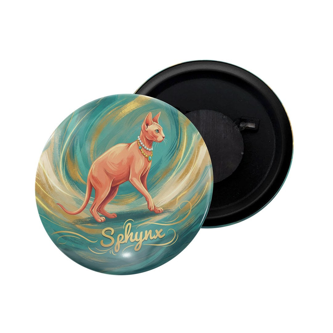 dhcrafts Fridge Magnet Brown Color Sphynx Pet Cat Glossy Finish Design Pack of 1