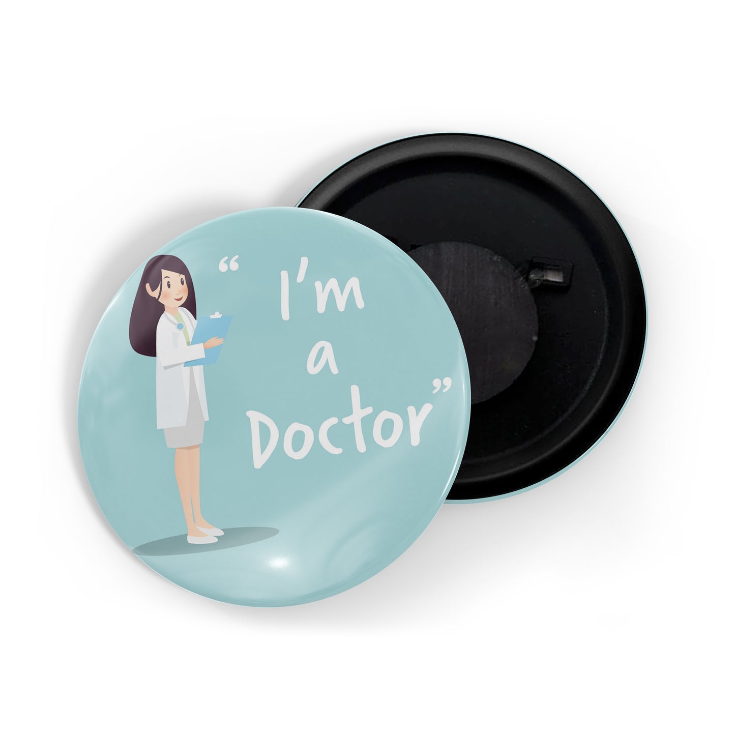 dhcrafts Round Fridge Magnet Blue Color Profession I'm A Doctor D1 Glossy Finish Design Pack of 1 (58 mm)