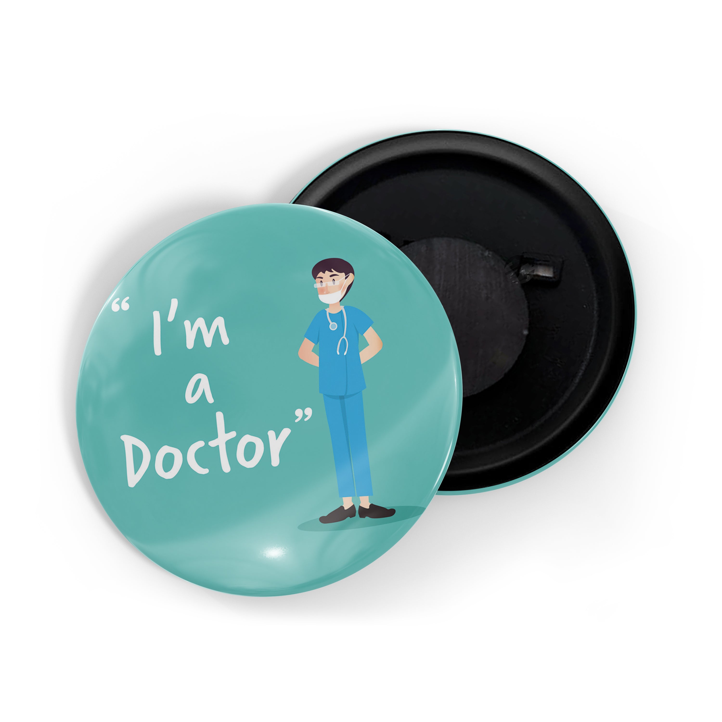 dhcrafts Round Fridge Magnet Blue Color Profession I'm A Doctor D2 Glossy Finish Design Pack of 1 (58 mm)