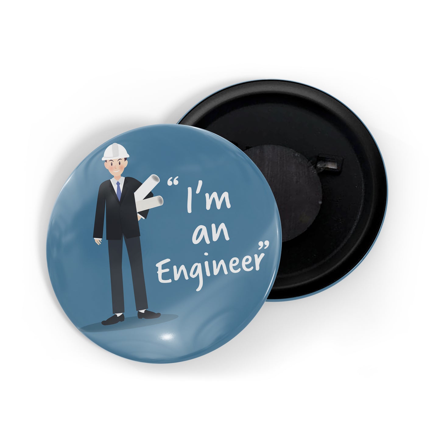 dhcrafts Round Fridge Magnet Blue Color Profession I'm An Engineer Glossy Finish Design Pack of 1 (58 mm)