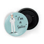 dhcrafts Round Fridge Magnet Blue Color Profession I'm A Sailor Glossy Finish Design Pack of 1