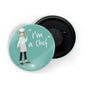 dhcrafts Round Fridge Magnet Green Color Profession I'm A Chef Glossy Finish Design Pack of 1 (58 mm)
