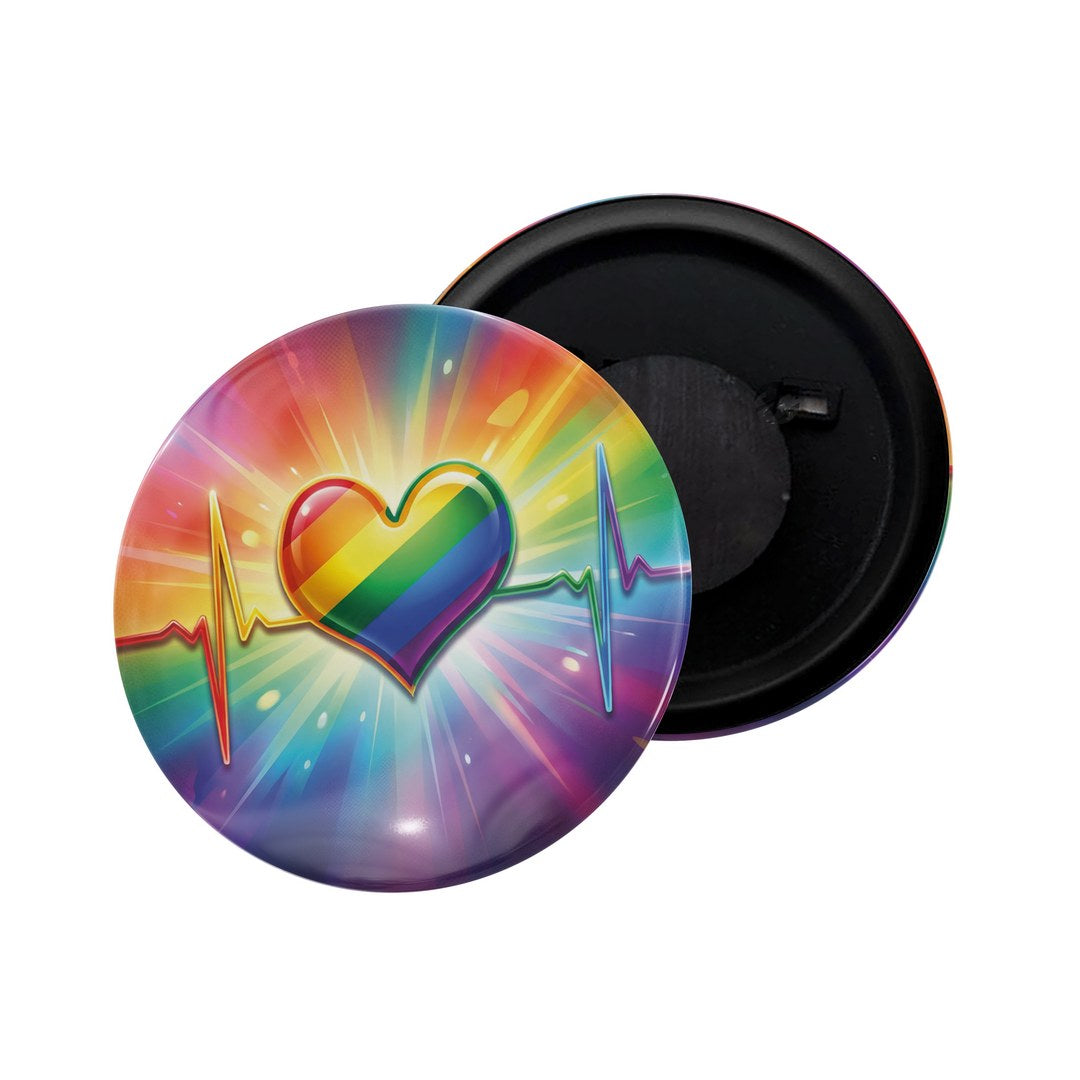 dhcrafts Fridge Magnet Black Color LGBTQ Heart Beat D9 Glossy Finish Design Pack of 1