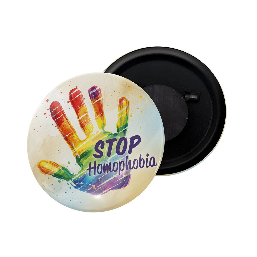 dhcrafts Fridge Magnet White Color LGBTQ Stop Homophobia D11 Glossy Finish Design Pack of 1