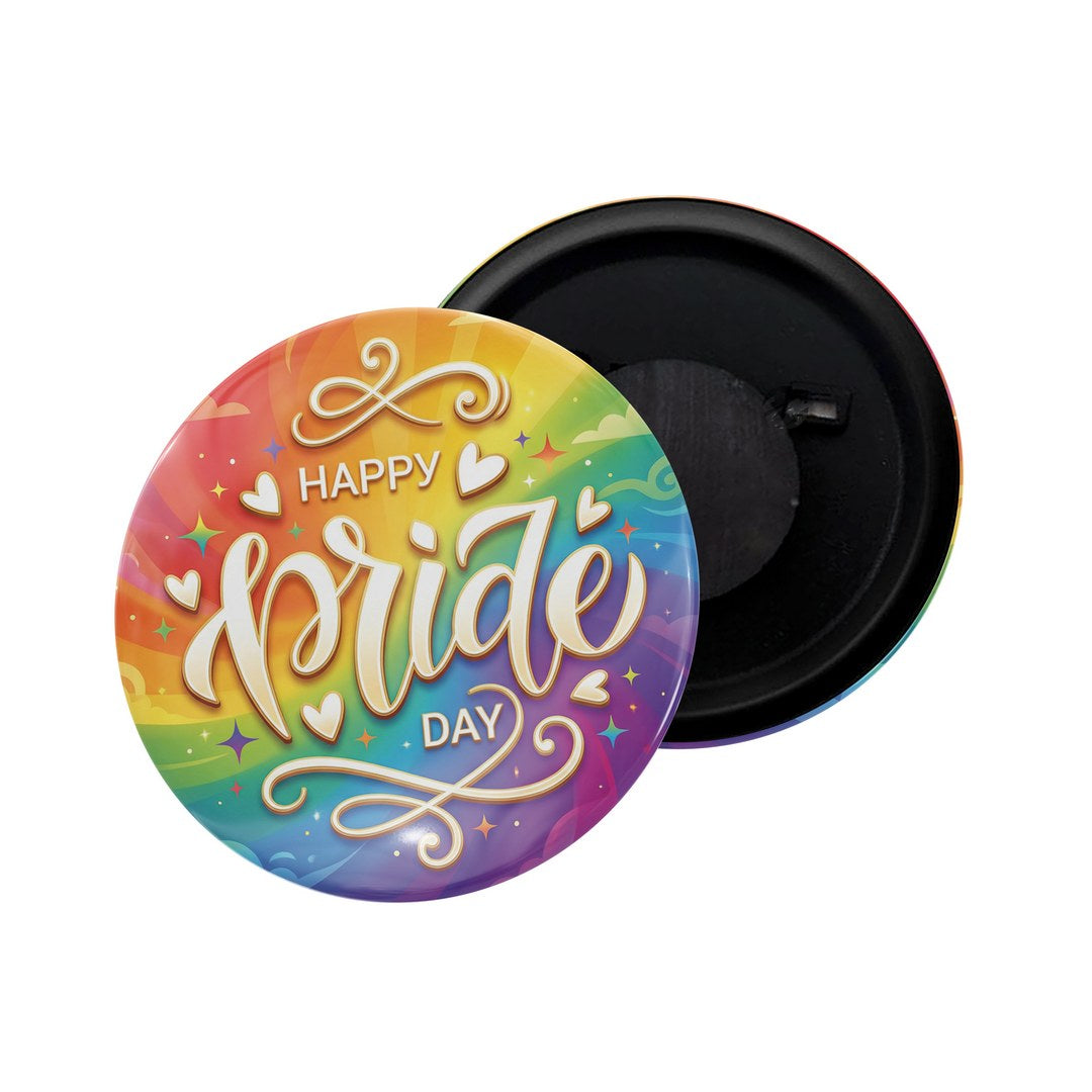 dhcrafts Fridge Magnet Multicolor Color LGBTQ Happy Pride Day D14 Glossy Finish Design Pack of 1