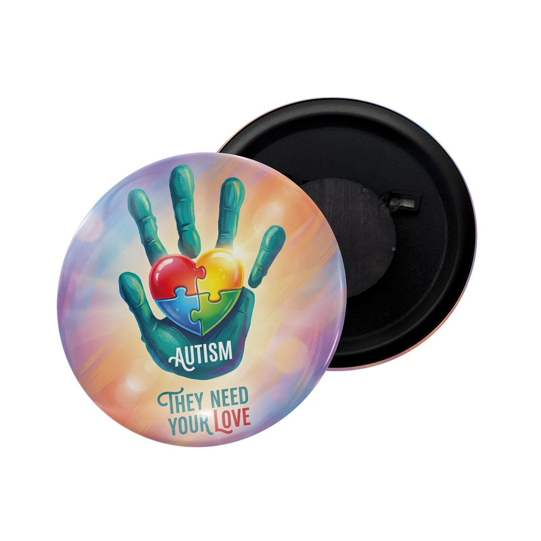 dhcrafts Fridge Magnet White Color Autism D1 Glossy Finish Design Pack of 1