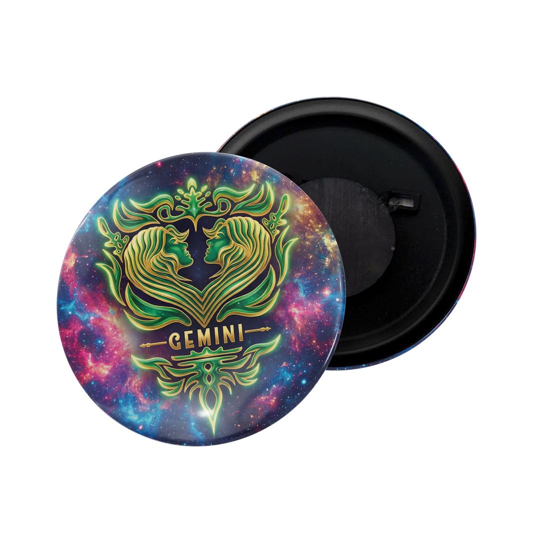 dhcrafts Fridge Magnet Purple Color Vintage Zodiac Sign Gemini D1 Glossy Finish Design Pack of 1