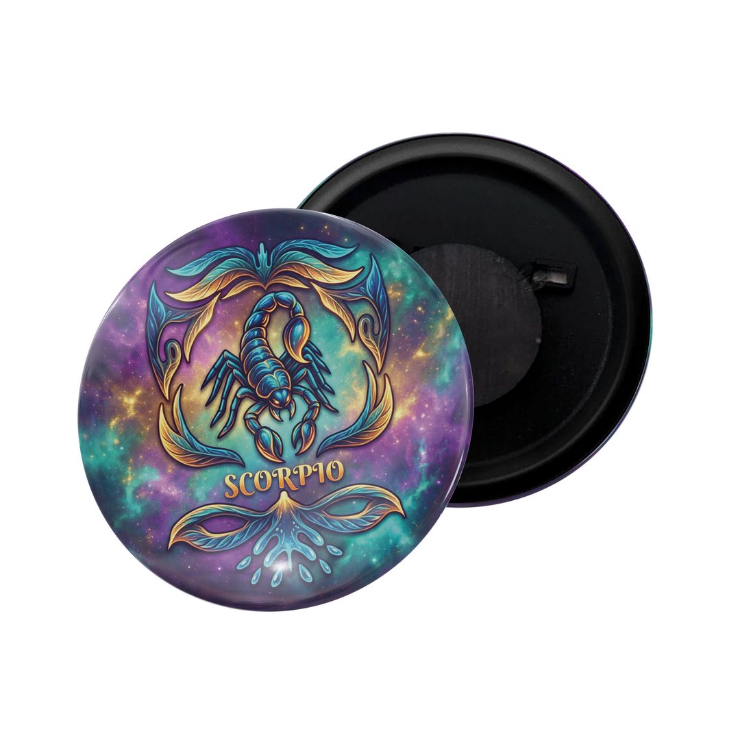 dhcrafts Fridge Magnet Purple Color Vintage Zodiac Sign Scorpio D1 Glossy Finish Design Pack of 1