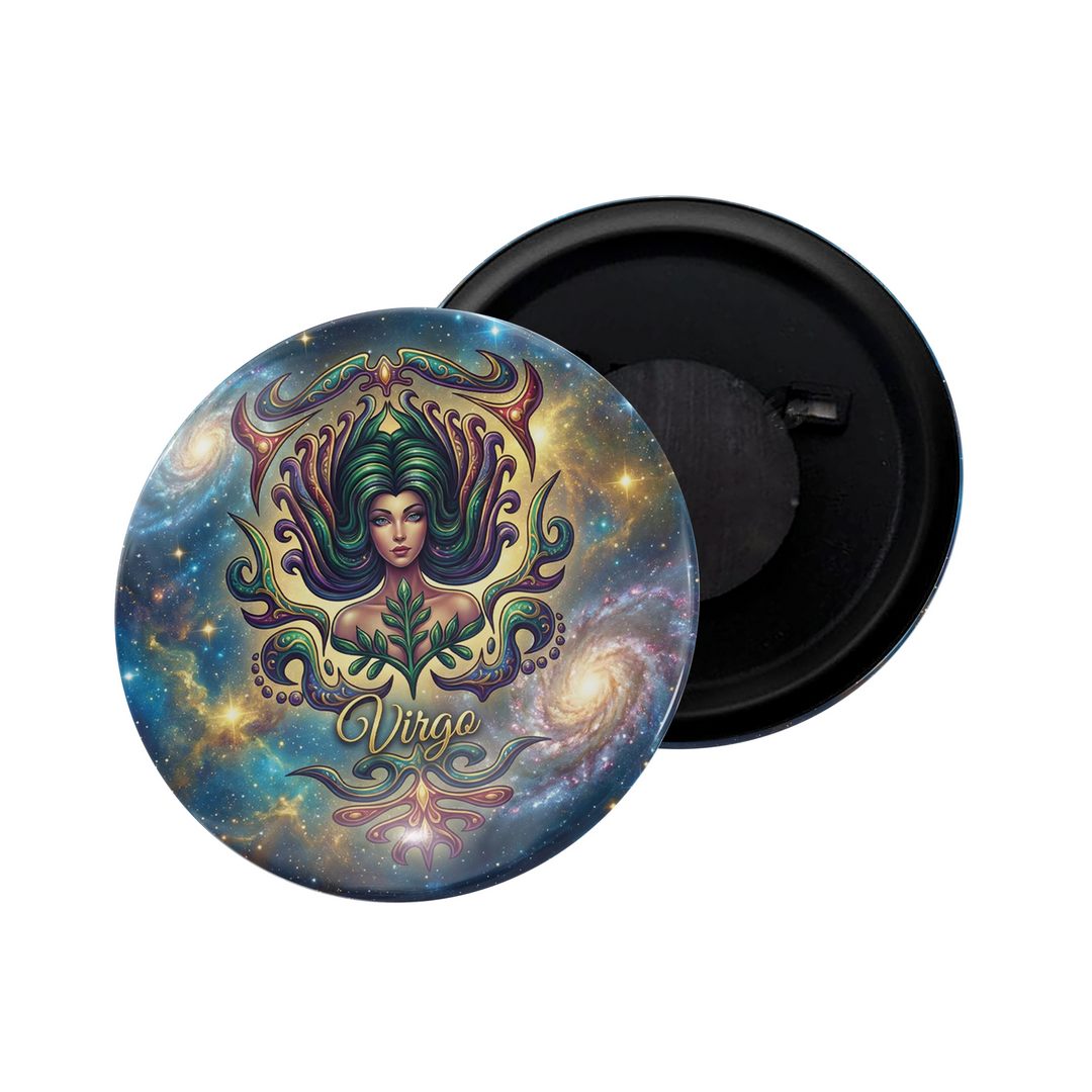 dhcrafts Fridge Magnet Pink Color Vintage Zodiac Sign Virgo D1 Glossy Finish Design Pack of 1