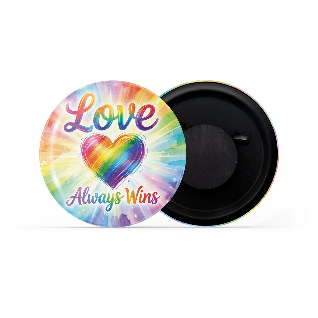 dhcrafts Fridge Magnet Pink Color Love Always Wins D17 Glossy Finish Design Pack of 1