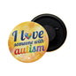 dhcrafts Fridge Magnet Pink Color I Love Some One with Autism Glossy Finish Design Pack of 1