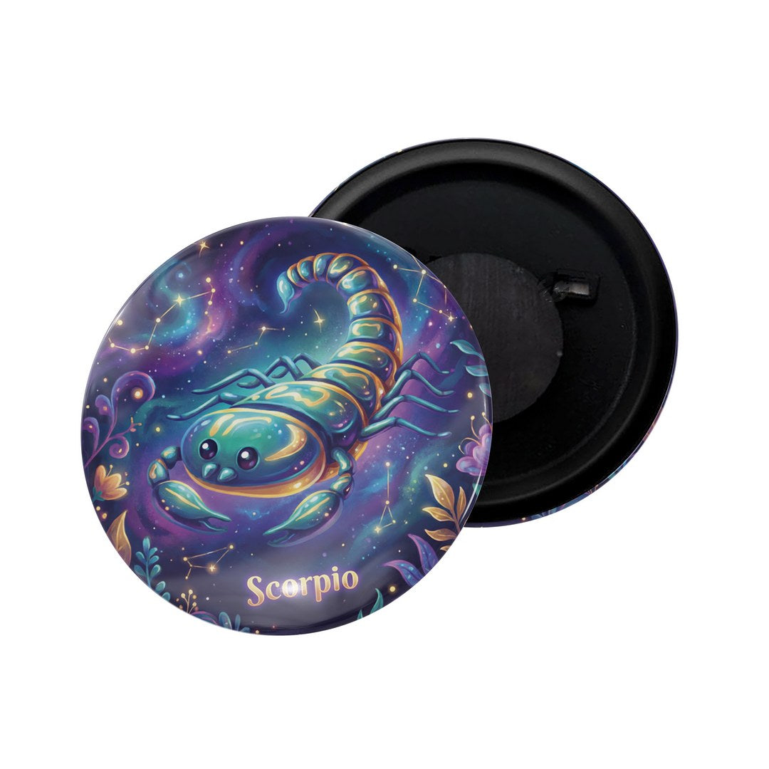dhcrafts Fridge Magnet White Color Cute Zodiac Sign Scorpio D2 Glossy Finish Design Pack of 1