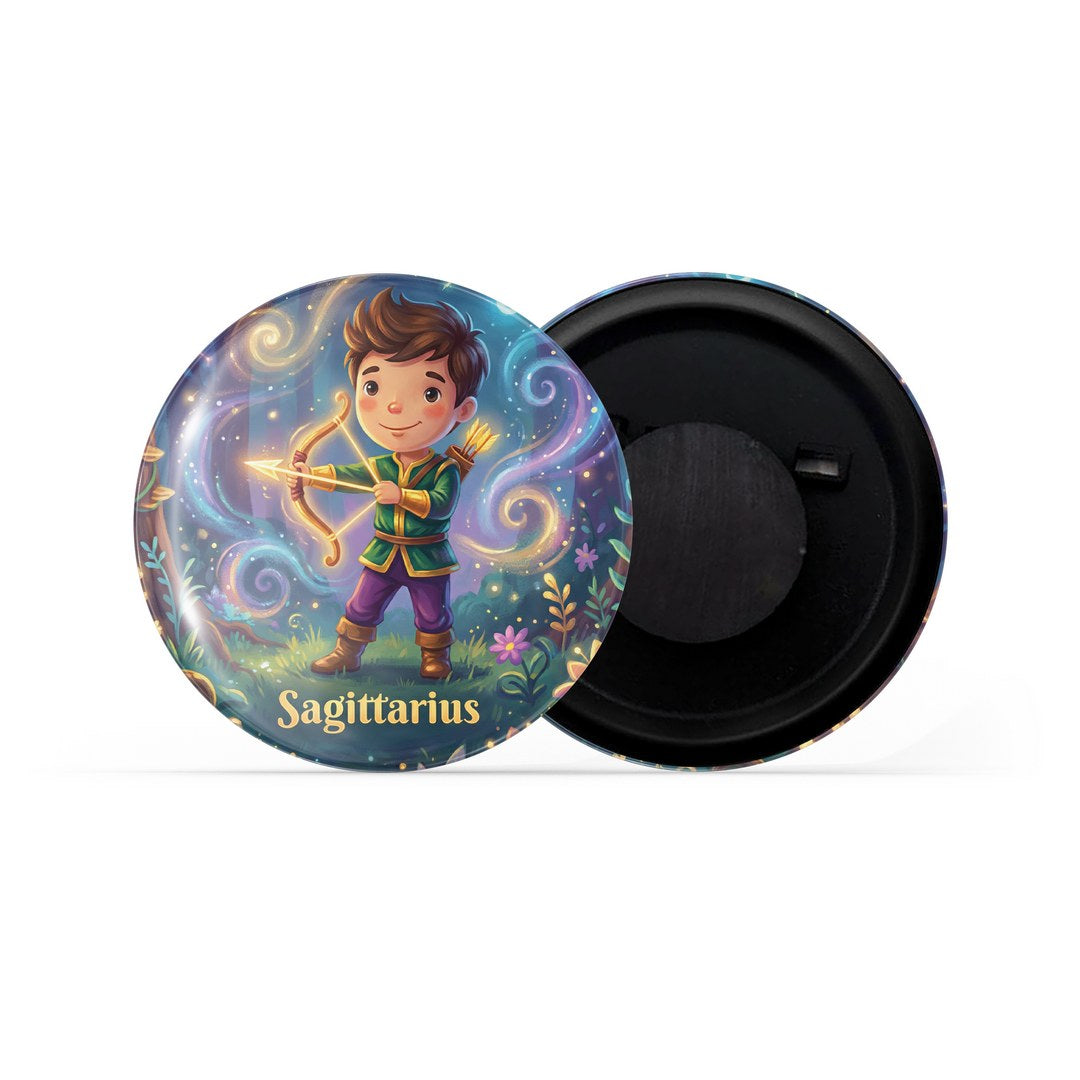 dhcrafts Fridge Magnet White Color Cute Zodiac Sign Sagittarius D2 Glossy Finish Design Pack of 1