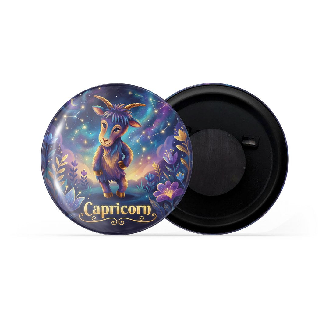 dhcrafts Fridge Magnet White Color Cute Zodiac Sign Capricorn D2 Glossy Finish Design Pack of 1