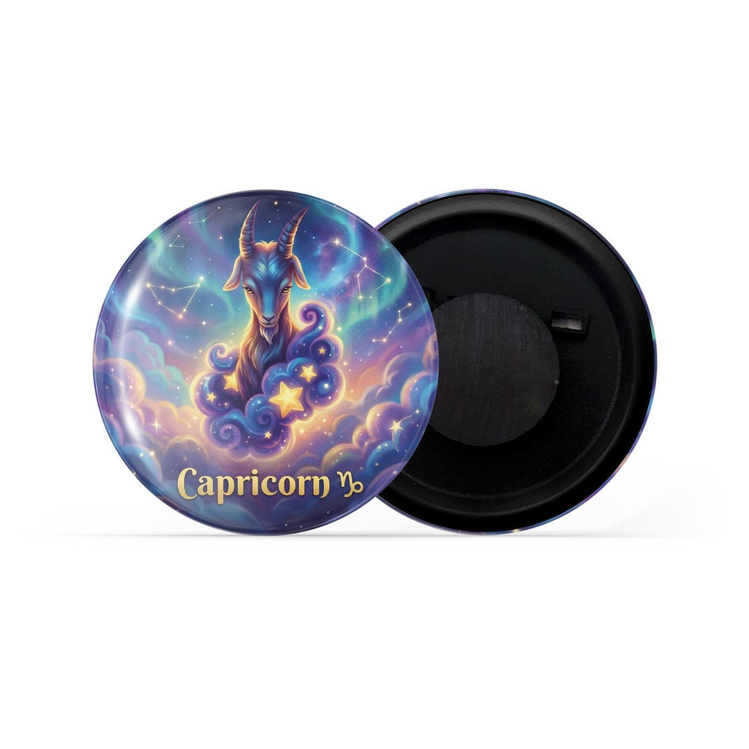 dhcrafts Fridge Magnet Pink Color Cute Zodiac Sign Capricorn D3 Glossy Finish Design Pack of 1