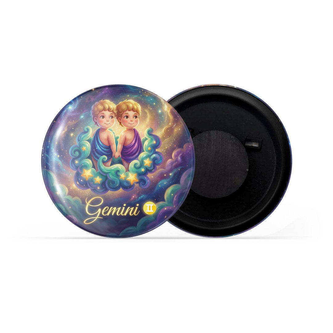 dhcrafts Fridge Magnet Pink Color Cute Zodiac Sign Gemini D3 Glossy Finish Design Pack of 1