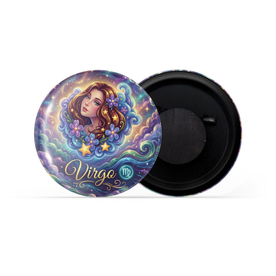 dhcrafts Fridge Magnet Pink Color Cute Zodiac Sign Virgo D3 Glossy Finish Design Pack of 1