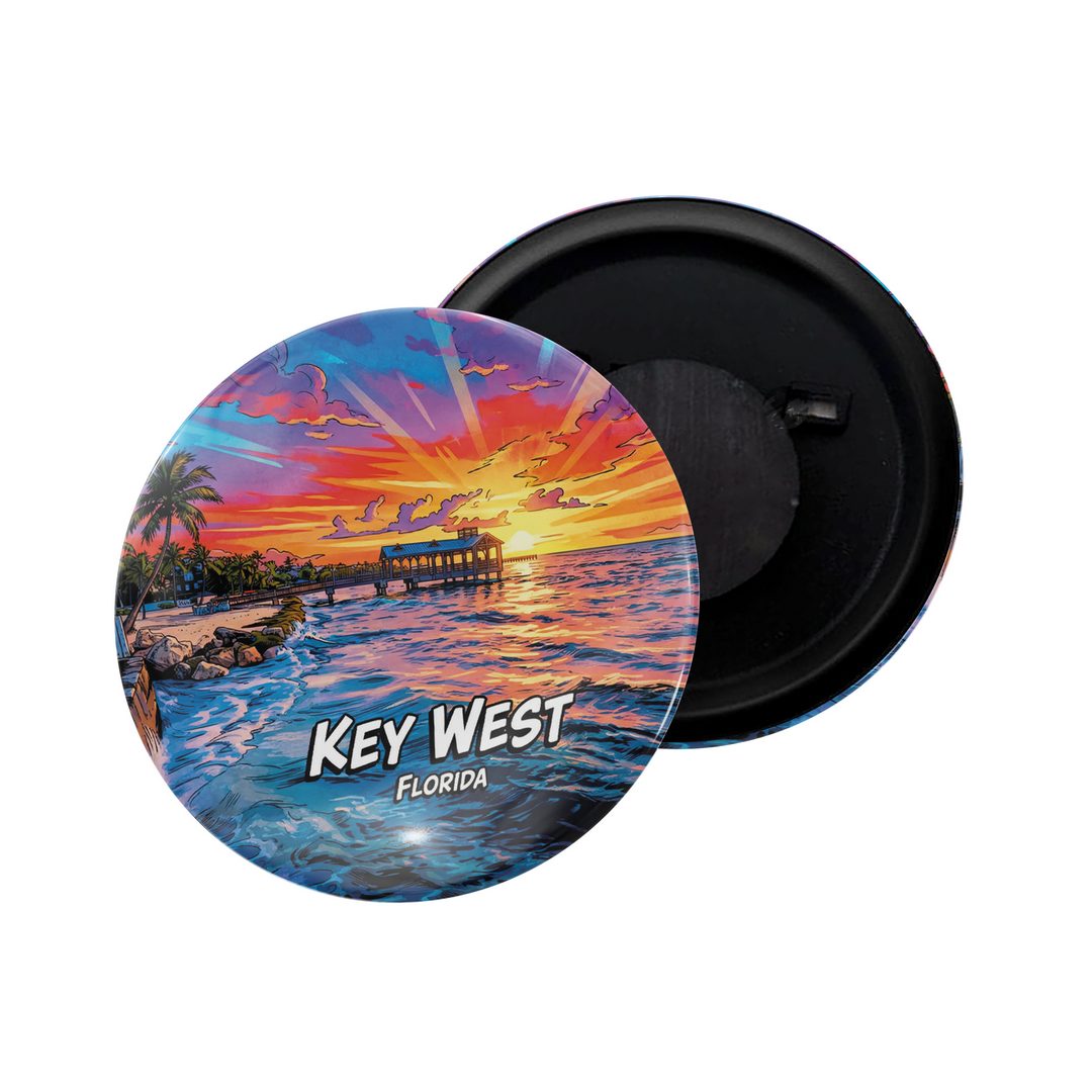 dhcrafts Fridge Magnet Multicolor Key West D2 Glossy Finish Design Pack of 1