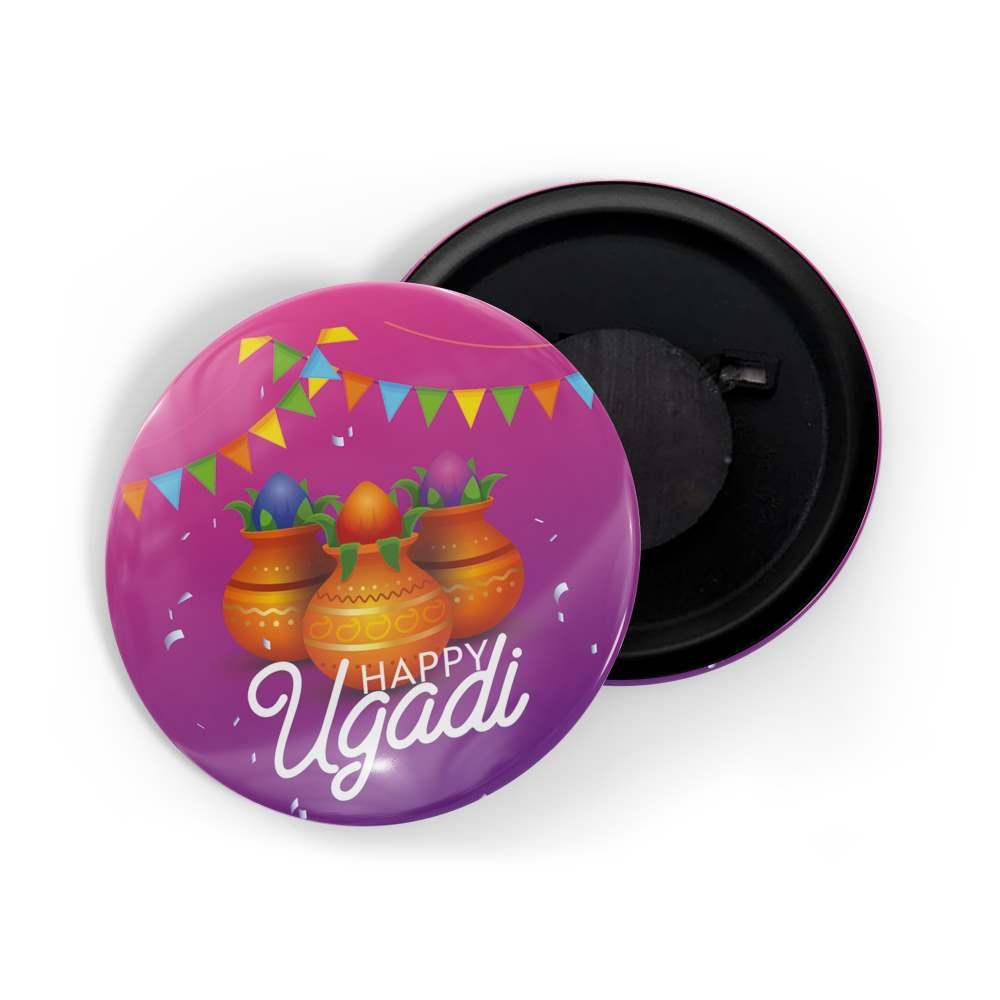dhcrafts Fridge Magnet Red Ugadi D1 Glossy Finish Design Pack of 1