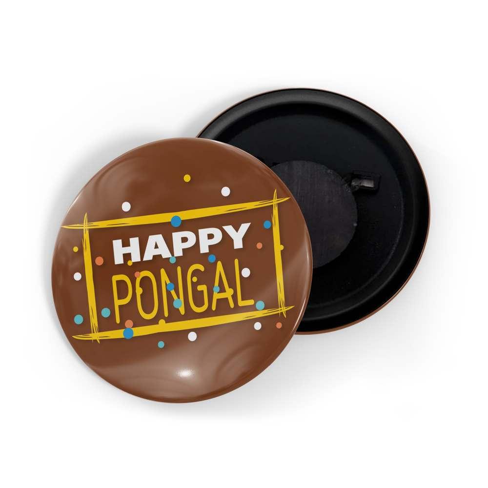 dhcrafts Fridge Magnet Brown Pongal D4 Glossy Finish Design Pack of 1
