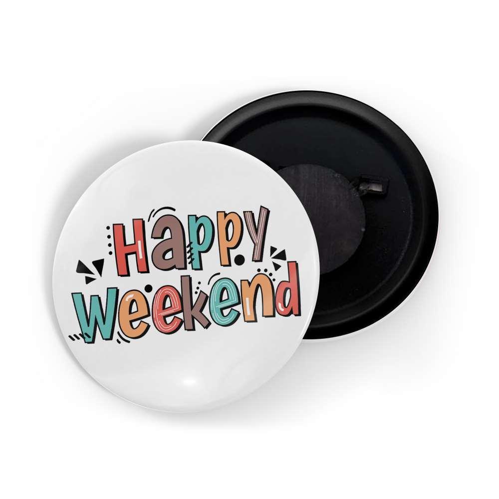 dhcrafts Fridge Magnet White Weekend Glossy Finish Design Pack of 1