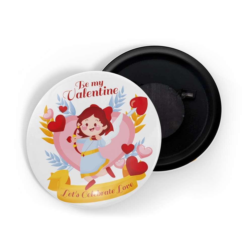 dhcrafts Fridge Magnet White Valentine's Day D8 Glossy Finish Design Pack of 1
