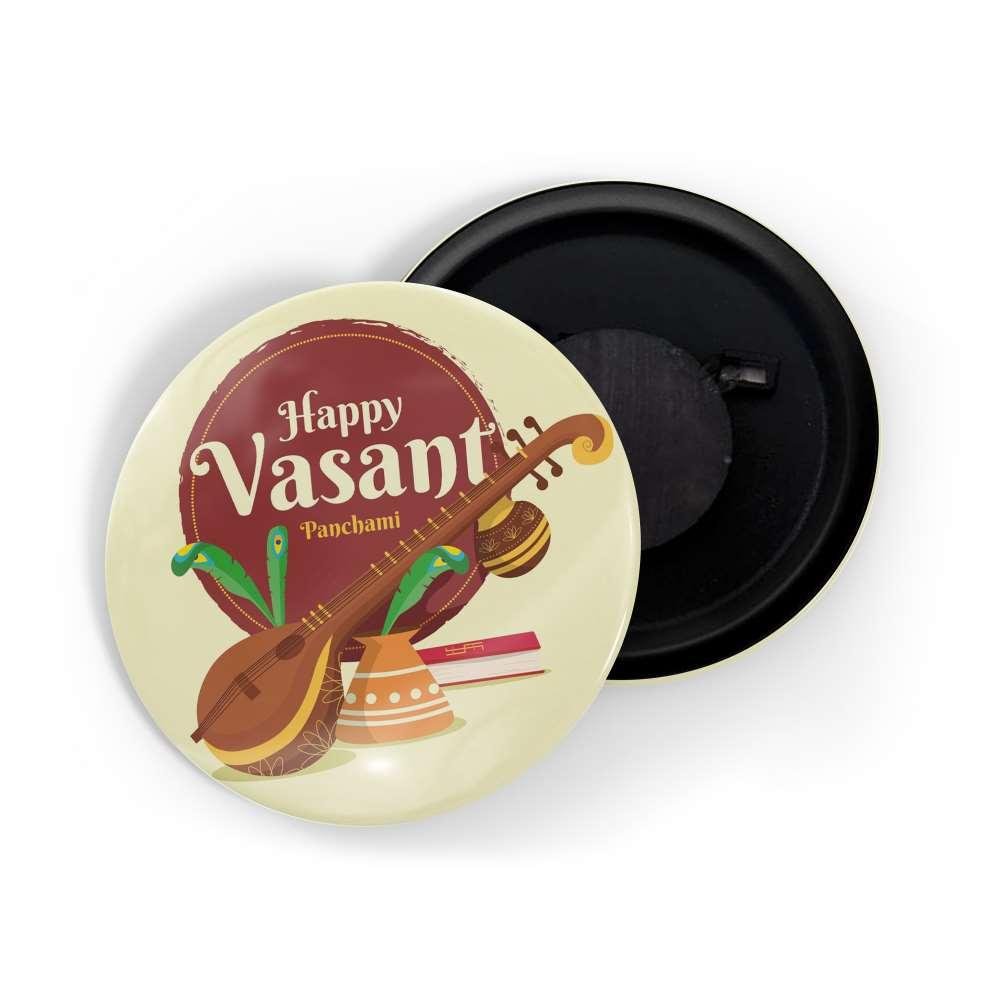 dhcrafts Fridge Magnet Multicolor Vasant Panchami Glossy Finish Design Pack of 1