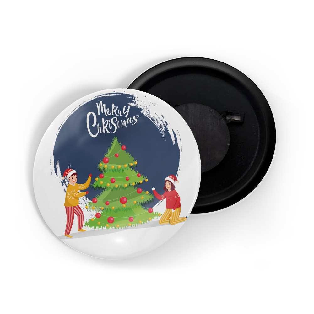 dhcrafts Fridge Magnet White Christmas D1 Glossy Finish Design Pack of 1